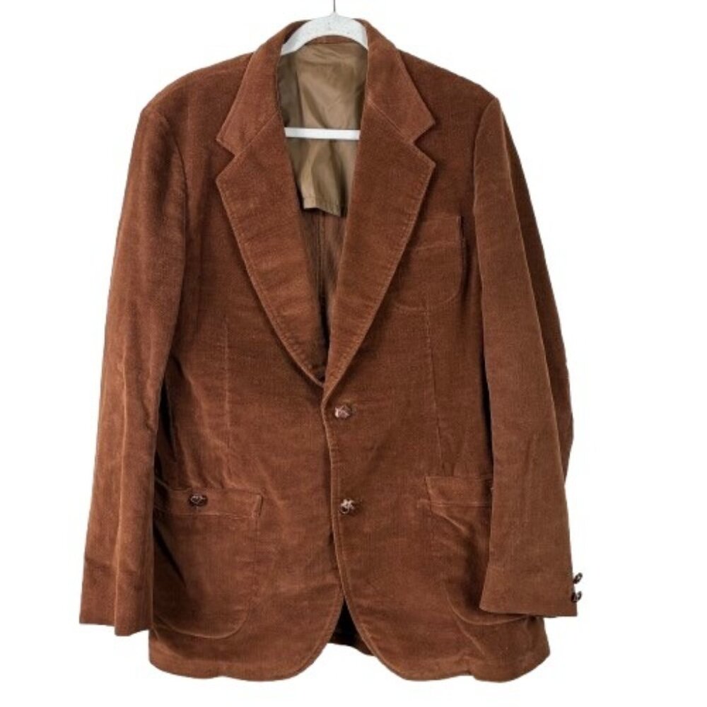 VTG 80s/90s Lee Brown Velour Sport Coat Size 42L Heritagewear
